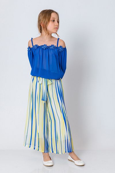 incity Girl's Colorful Striped Wide Leg Trousers