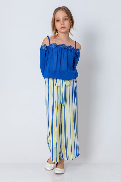 incity Girl's Colorful Striped Wide Leg Trousers