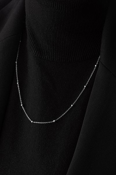 ByFlorya Jewelry Steel Bulk Thin Dorica Chain Necklace Thin Force Chain 1mm Elegant Minimal