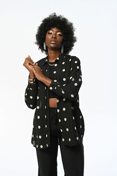 Orfeo Negro CAMĂȘĂ SUBȚIUNE OVERSIZE PENTRU FEMEI