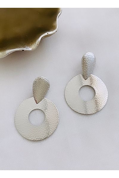 VNS Accessories Imported Drop Detailed Hoop Earrings (5 cm)