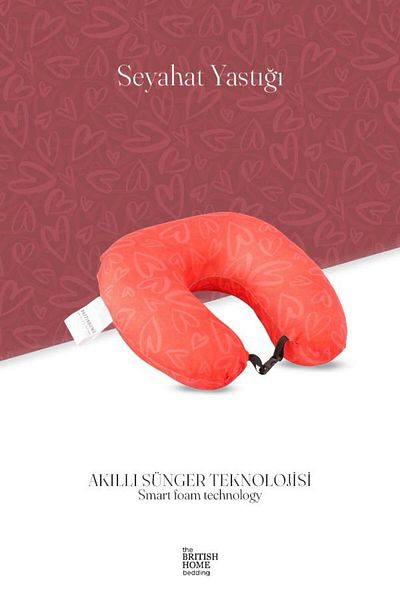Britishome Bedding Visco Travel Pillow Orthopedic Professional Comfortable Sleeping Pillow Post-Surgical Pillow Love Travel