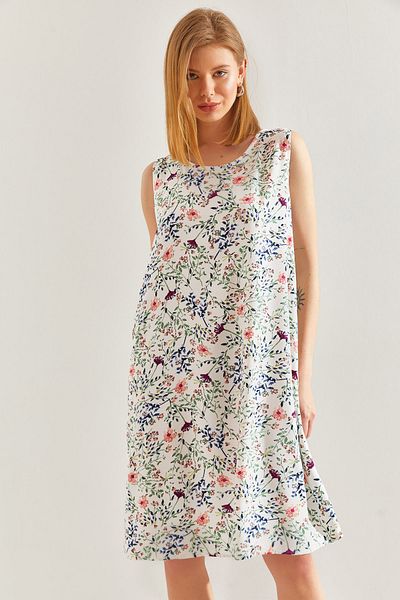 Bianco Lucci Viscose Patterned Women's Dress -60171041