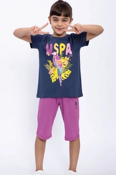 U.S. Polo Assn. Set de pijamale pentru fetiță cu mânecă scurtă Us Polo Assn