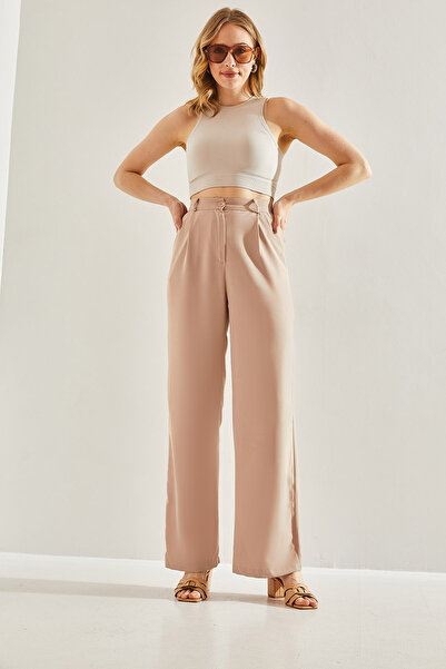 Bianco Lucci Magas derekú, széles szárú női nadrág - 395760221005