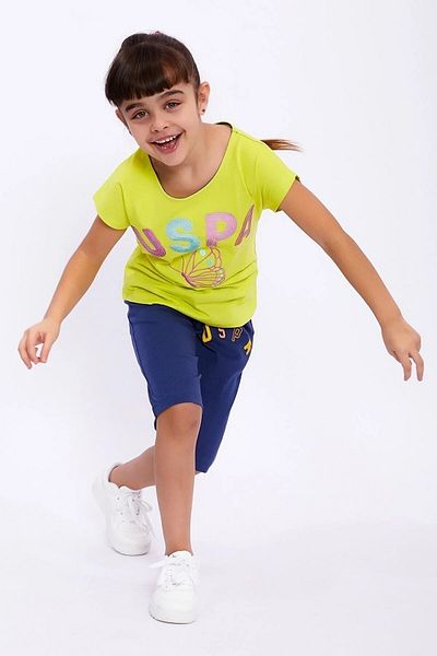 U.S. Polo Assn. Set de pijamale pentru fetiță cu mânecă scurtă Us Polo Assn