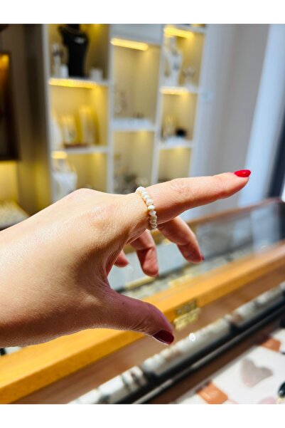 Luna Gerçek Kum İnci Esnek Yüzük