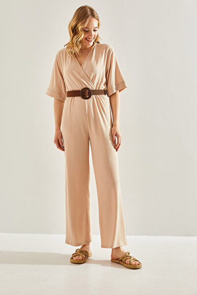 Bianco Lucci Dámská kombinéza s dvojitým límcem a páskem -60221027