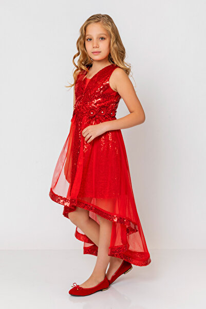 incity Girl's Sequined Sleeveless Zippered Evening Dress