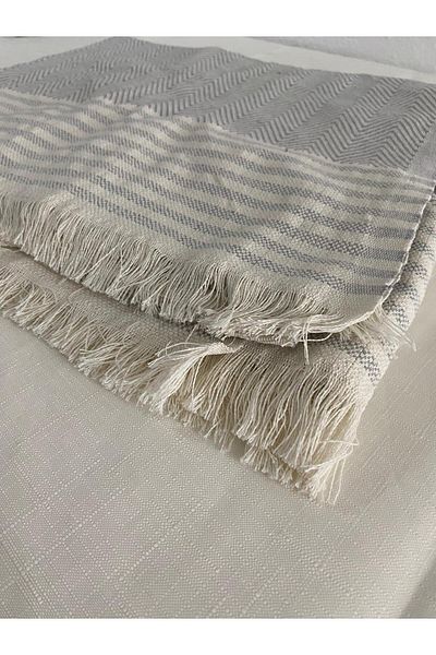 Vinezza Home Collection VINEZZA HOME COLLECTION - Gray Cotton Sofa Bed Seat Cover Shawl