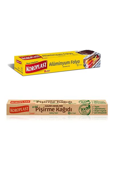 Koroplast 8 Meter Aluminum Foil Baking Paper - Ready Cut, 10 Pieces X1 Pieces