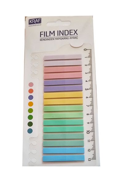 Modellino Film Index Kraf Ruled Αυτοκόλλητο Σελιδοδείκτης 8 Χρωμάτων 20 Φύλλων - 1 Πακέτο με Επιλογή Χρώματος