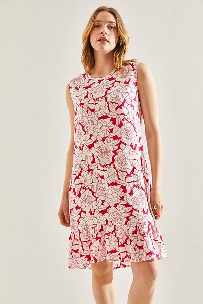 Bianco Lucci Γυναικεία φούστα βολάν Floral φόρεμα βισκόζης 60211018
