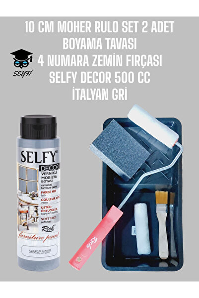 SEYFİKİRTASİYE İtalyan Gri Selfy Decor 500 Cc (750 GR) Kendinden Vernikli Akr...