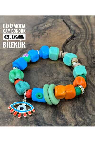 bizizmoda Cam Bodrum Boncuk Bileklik Charm Cam Boncuklu Bileklik