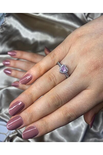 Aksesuar خاتم باندورا من الفولاذ باللون الوردي قابل للتعديل