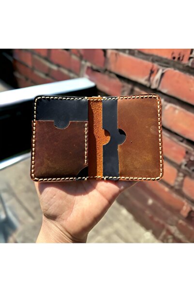 MESACRAFT Hakiki Deri Cüzdan ,unisex , Crayz Deri,ınce Model Kredi Kartı & Ka...