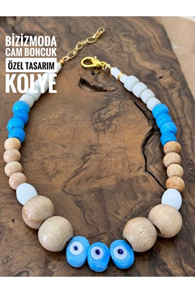 bizizmoda الخرز الزجاجي الأفريقي البوهيمي نمط الزجاج الخرز العين قلادة الخشب ...