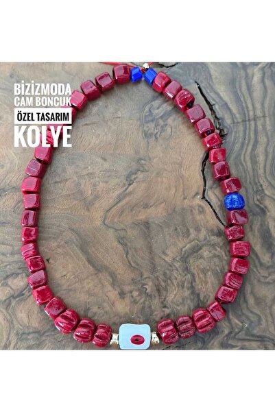 bizizmoda Bodrum Glass Bead Serenay Glass Necklace Evil Eye Bead Necklace
