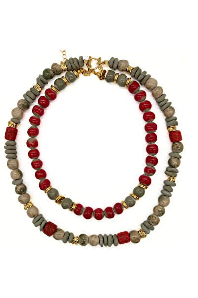 L´Atelier des Perles Côte-d'Or Necklace El Yapımı Toprak Boncuklu Kolye