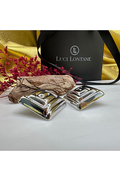 LUCİ LONTANE Square Motif Design Earrings