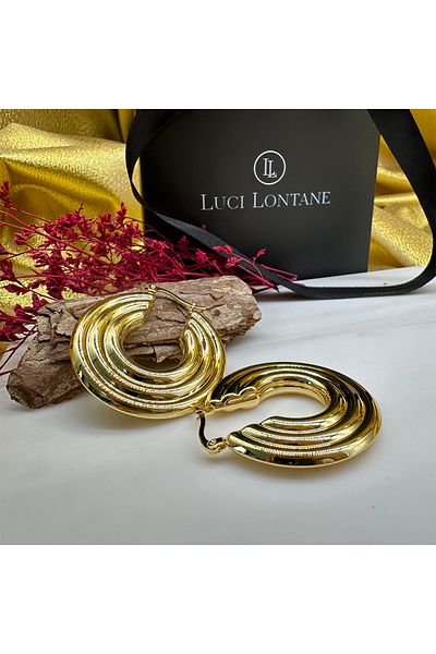 LUCİ LONTANE Three Way Motif Design Earrings