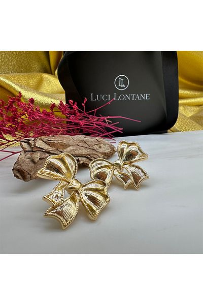LUCİ LONTANE Ribbon Motif Design Earrings