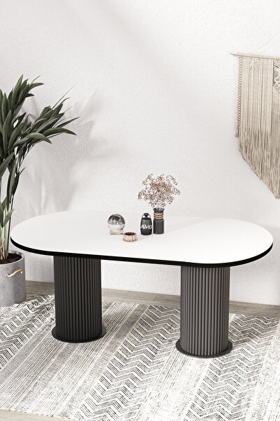 AVVİO Brita  PTT LAKE MDF BEYAZ AYAKLI 80x140 MUTFAK MASASI YEMEK MASASI