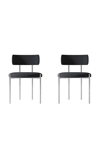 AVVİO Nora Gümüş Yemek Odası Sandalyesi Mutfak Masası Sandalyesi Cafe Makyaj ...