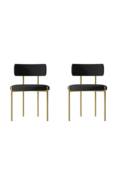 AVVİO Mavenna Mat Gold Yemek Odası  Mutfak Masası Sandalyesi Cafe Makyaj Sand...