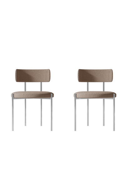 AVVİO Nora Gümüş Yemek Odası Sandalyesi Mutfak Masası Sandalyesi Cafe Makyaj ...