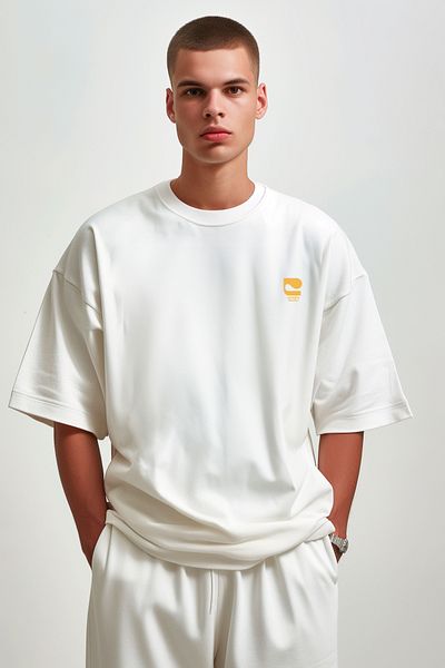 Coredra Coffee Club Lovers Oversize Ανδρικό T-Shirt - Εκρού