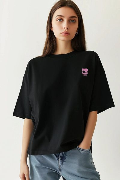 Coredra Tricou Oversize Love Letters Femei - Negru