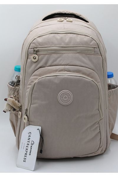 ÇantaExpress Μπεζ αδιάβροχο ύφασμα Unisex Daily School Backpack 1800