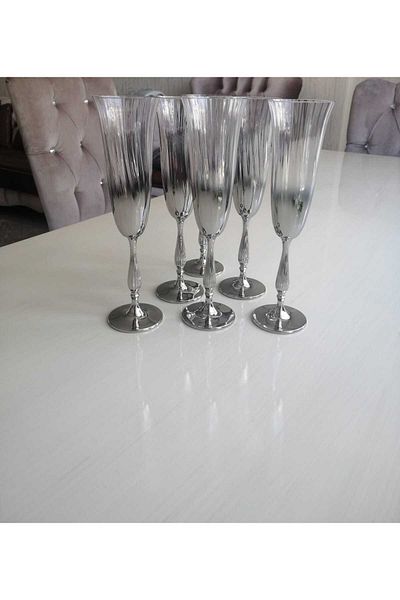 Dnz Fregata Bohemia Titanic Coffee Side Water Glass 6 Piece Set Silver - Silver