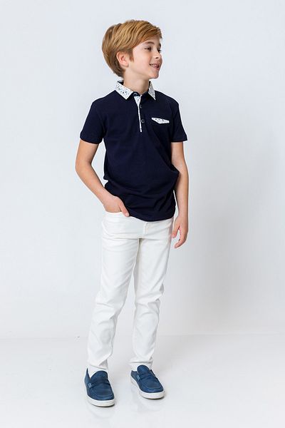 incity Boy's Polo Collar Paint Drop Detailed T-Shirt