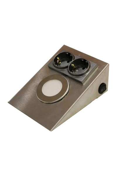 fullreyon Metal Krom Kasa 2,5 Watt Beyaz Işık Ledli, Çift Prizli, Aç - Kapa D...