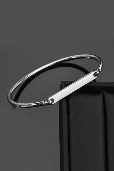 Chavin Gray Handcuff Design Steel Bracelet