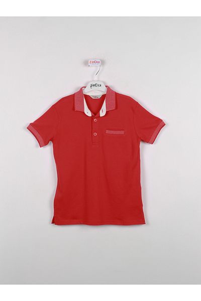 incity Boy's Collar Cuff Patterned Polo T-Shirt