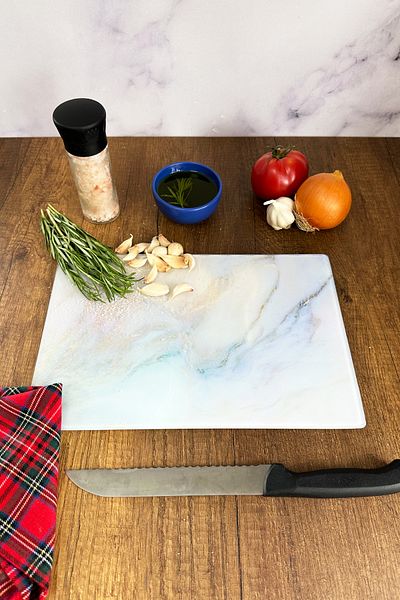 Decorita Supreme Marble Look |   Glass Cutting Board - Glass Cutting Board |   20cm X 30cm