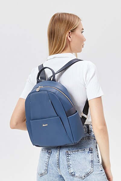 Morpelikan Rucsac albastru cu mai multe compartimente pentru femei