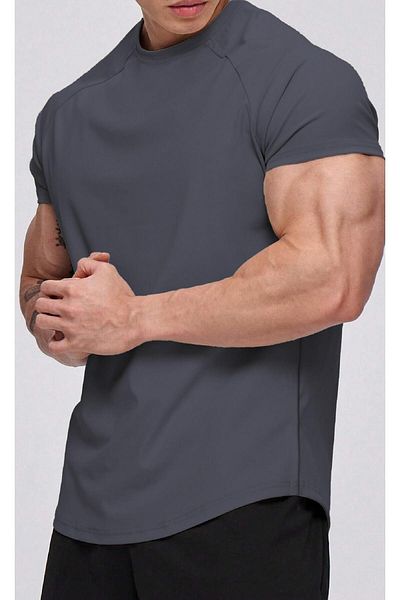 GHASSY CO. Ghassy Co. Ανδρικό Running Sports Raglan Oval Cut χτενισμένο βαμβακερό μπλουζάκι