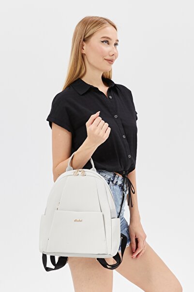 Morpelikan Women's Gray Multi-Compartment Backpack