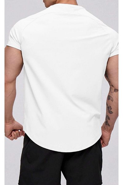 GHASSY CO. Ghassy Co. Ανδρικό Running Sports Raglan Oval Cut χτενισμένο βαμβακερό μπλουζάκι
