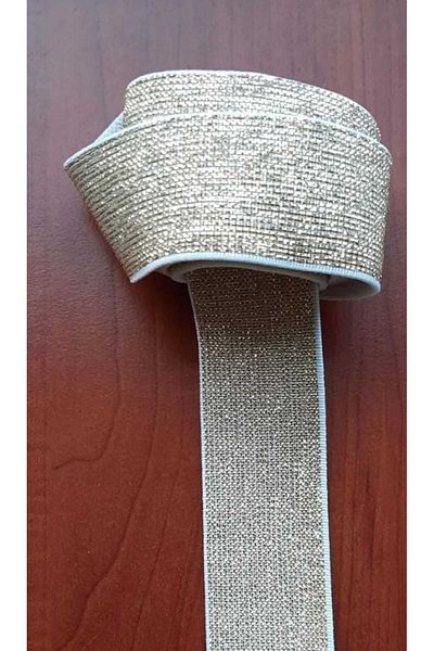 Beyna 5 Meters Yellow Glitter 4 cm Waist and Leg Elastic - 1 Pack