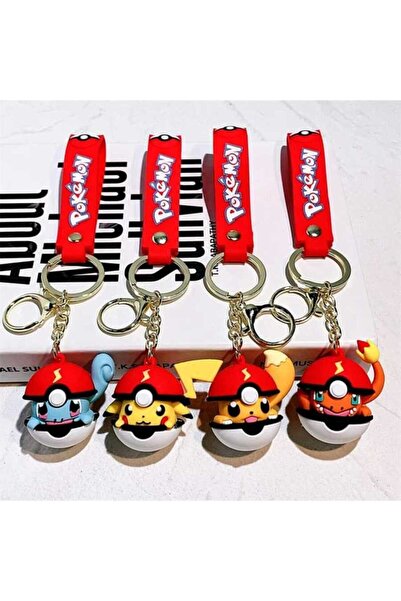 KOD 72 Pokemon Topu Pikachu Squirtle Charmander 3D Özel Üretim Silikon Anahta...