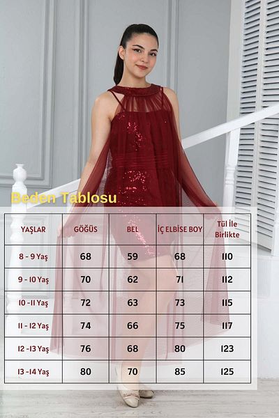Joui Co Rochie de seară și rochie de absolvire din 2 piese cu pelerină personalizată cu paiete pentru fete