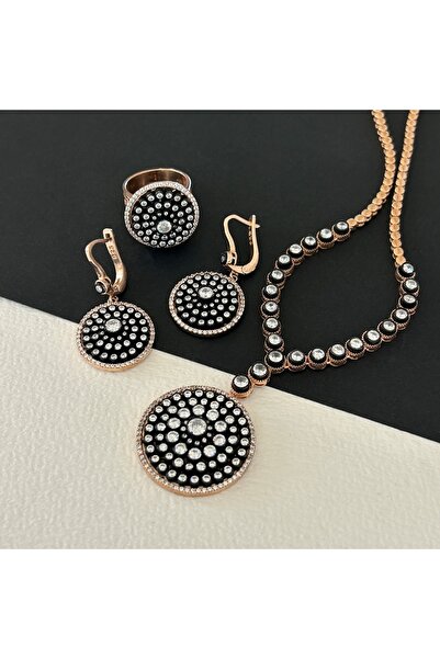 JEICON ATELIER 56,65 Gr Rose Renk Kalın Yuvarlak Tasarım 925 Gümüş Elmas Mont...