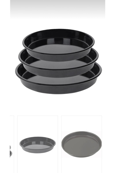 LeesHome Round Enameled 3-Piece Baking Tray 3 pieces 32-34-38 cm