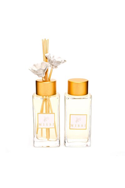 Missi 180 ml Kare Şişe Vanilya Sandal Oda Kokusu ve Kolonya Seti
